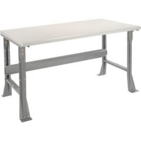 GLOBAL EQUIPMENT Flared Leg Workbench w/ Laminate Safety Edge Top, 60"W x 30"D, Gray 183981